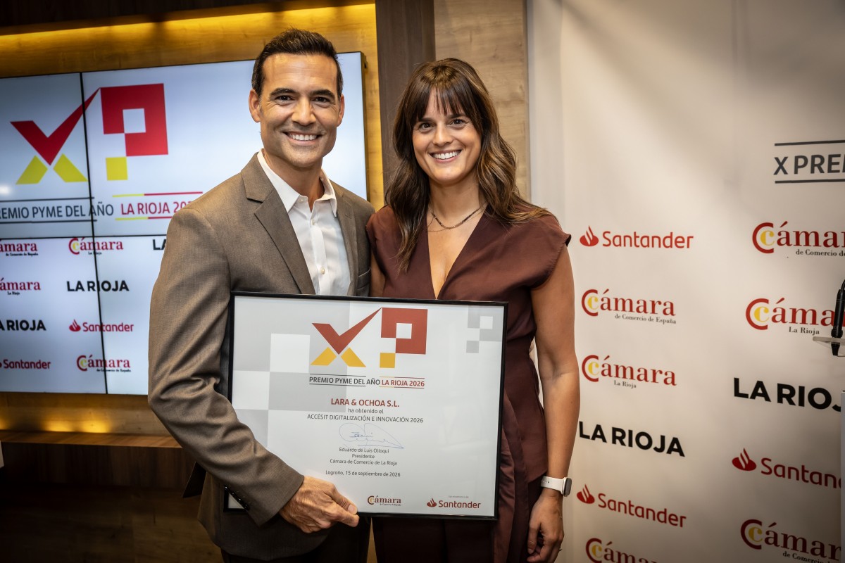 David Lara y Paloma Ochoa, con el accésit del Premio Mejor Pyme 2026 La Rioja